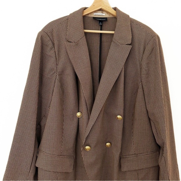 Lane Bryant The Bryant Blazer Plaid Double Breasted Jacket Womens Plus Sz 28 - Picture 3 of 8